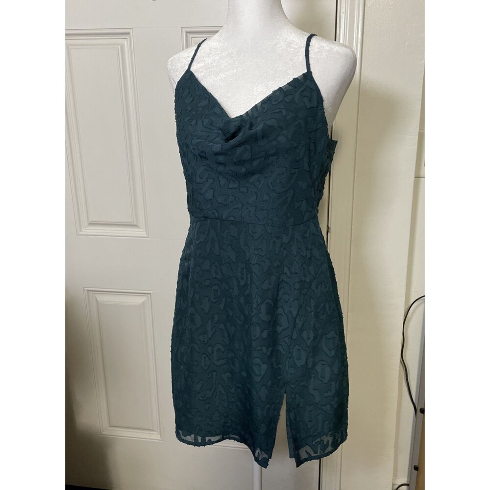 NWT Forever 21 Women's Green Sleeveless Mini Dress Lined Sz Medium Party Holiday